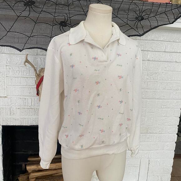 Vintage 90s coquette floral sweatshirt - Picture 1 of 5